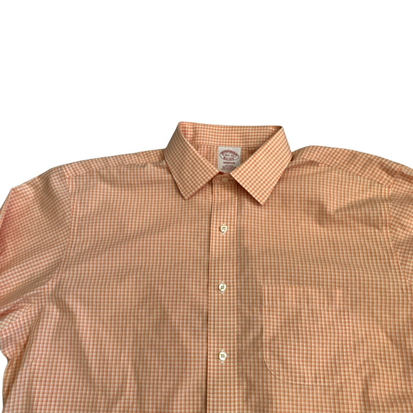 Brooks Brothers 1818 Madison Men's Size 16.5-35 Non Iron Button Up Check Shirt - Picture 7 of 16